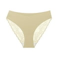 thumbnail image 5 of Odbmxy Bikini Womens Plus Size Panties High Cut Lace Women's Plus Underwear Beige Briefs Cheeky Thong Plain Panties, 5 of 5