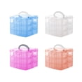thumbnail image 2 of Ounissouiy Bolsas de maquillaje de plástico transparente 2020, tendencia de moda, diseño creativo, caja de cosméticos desmontable, bolsos de mano de Almacenamiento y organización del hogar rosado, 2 of 8