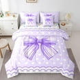 thumbnail image 2 of Erosebridal Kawaii Bowknot Bed in a Bag King size, Purple Bed Set, Cartoon Bow Decor, Reversible 7 Pieces, 2 of 5