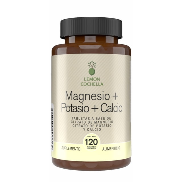 Citrato de Magnesio Potasio y Calcio - Suplemento alimenticio con 120 tabletas