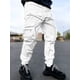 thumbnail image 5 of Pantalones cargo negros multibolsillos para hombre, estilo hip hop, para senderismo al aire libre, color blanco, talla grande, estilo Y2k, estilo emo oversize, 5 of 5
