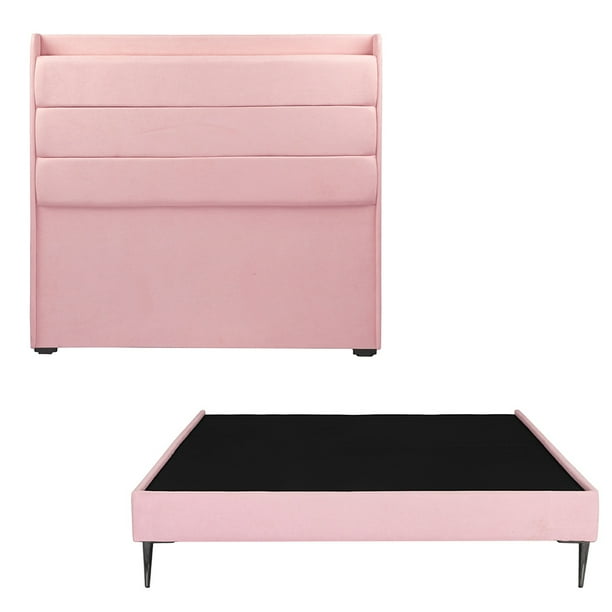 Recámara Queen Size Trinity Wing Pink con Cabecera + Base Cama Slim