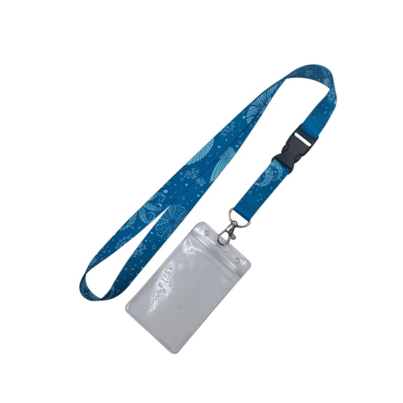 CCOCC Nautical Cruise Lanyards, Adjustable Lanyard with Retractable Reel, Lanyards with Waterproof ID Badge Holders, Hanging Rope Sleeve Webbing for Badge and Printing Card, Blue