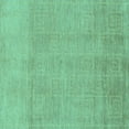 thumbnail image 1 of Ahgly Company Machine Washable Indoor Square Abstract Turquoise Blue Modern Area Rugs, 8' Square, 1 of 4