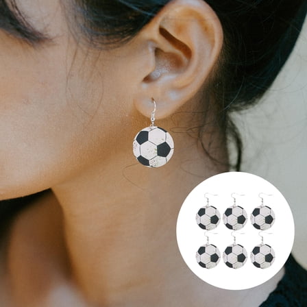 Toyvian 3Pairs Womens Earrings Sports Balls Style Statement Multi Color