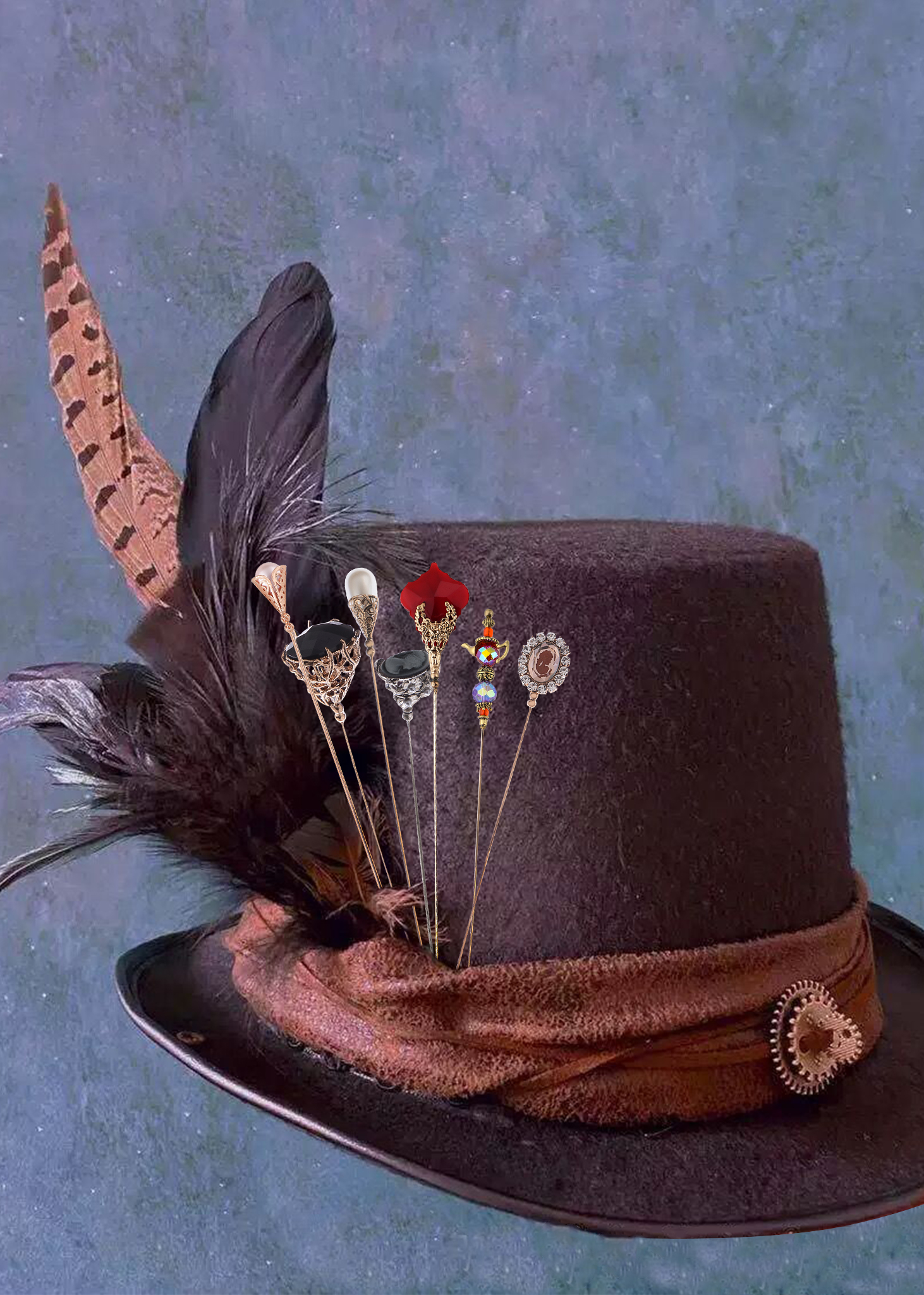 7Pcs Hat Pin Classic Vintage Long Needle Safety Pins Brooches Suit Tie Hat Scarf Set Jewelry Accessories