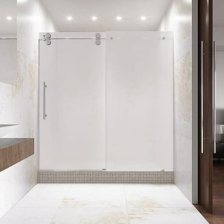 Vigo Elan 60 Inch Frameless Shower Door 375 In Frosted Gl Chrome Hardware Left Sided Vigo Elan 60 Inch Frameless Shower Door 375 In Frosted Gl Chrome Hardware Left Sided