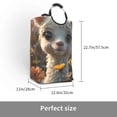 thumbnail image 2 of Xecao Adorable Llama In Flowers for Laundry Basket,Collapsible Large Laundry Hamper,Wash Bag for Laundry Room, Rolling Laundry Basket with Handles, 2 of 5