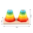 thumbnail image 3 of TISHITA Montessori Geometric Stacker Development Sorting Building Blocks Puzzle Stacking 2 towers, 3 of 8