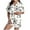 #113-White, variant on Censtreet Women's Pajamas Set 2 Pieces Cute Print Button Short Sleeve Shirt with Shorts Sleepwear PJs Set