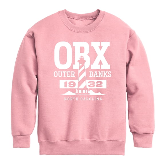 Instant Message - Obx Lighthouse Graphic Long Sleeve Fleece Sweatshirt