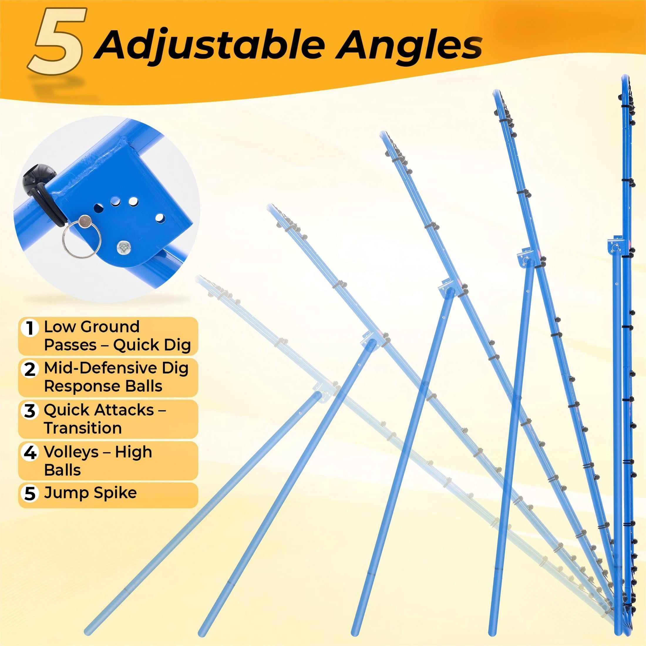 CONCETTA Volleyball Rebounder Net, Adjustable Angle Ball Return Equipment for Indoor Outdoor Use, Durable & Portable with Carry Bag