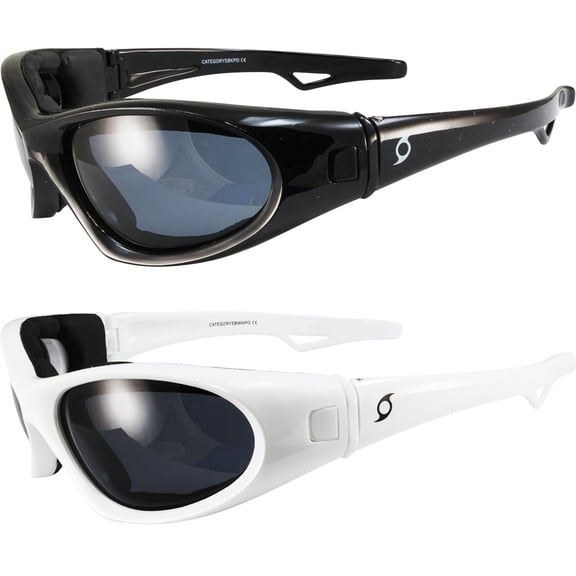 Hurricane Category-5 Water-Sport Interchangeable Sunglasses Black Frame   White Frame Polarized Smoke Lens