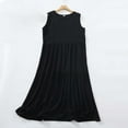thumbnail image 2 of Spring Dresses For Women 2025 Plus Size Crew Neck Sleeveless Solid Color Tank Short Dresses Sundresses for Women Trendy Black XXXXL, 2 of 3