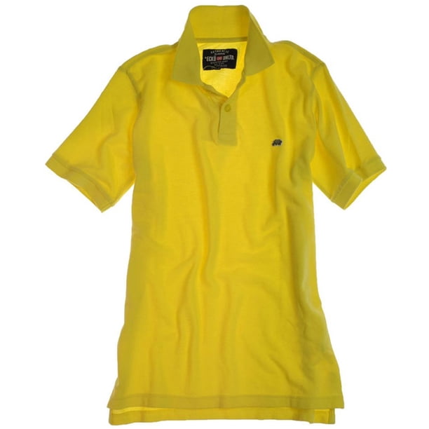 Ecko Unltd. Polo de rugby de color sólido Wallburner para hombre, amarillo, pequeño