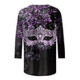 thumbnail image 5 of PMUYBHF T-Shirt Imprimé Joyeuses Fêtes Manches 3/4 Col Rond Blouse 2447 m, 5 of 5