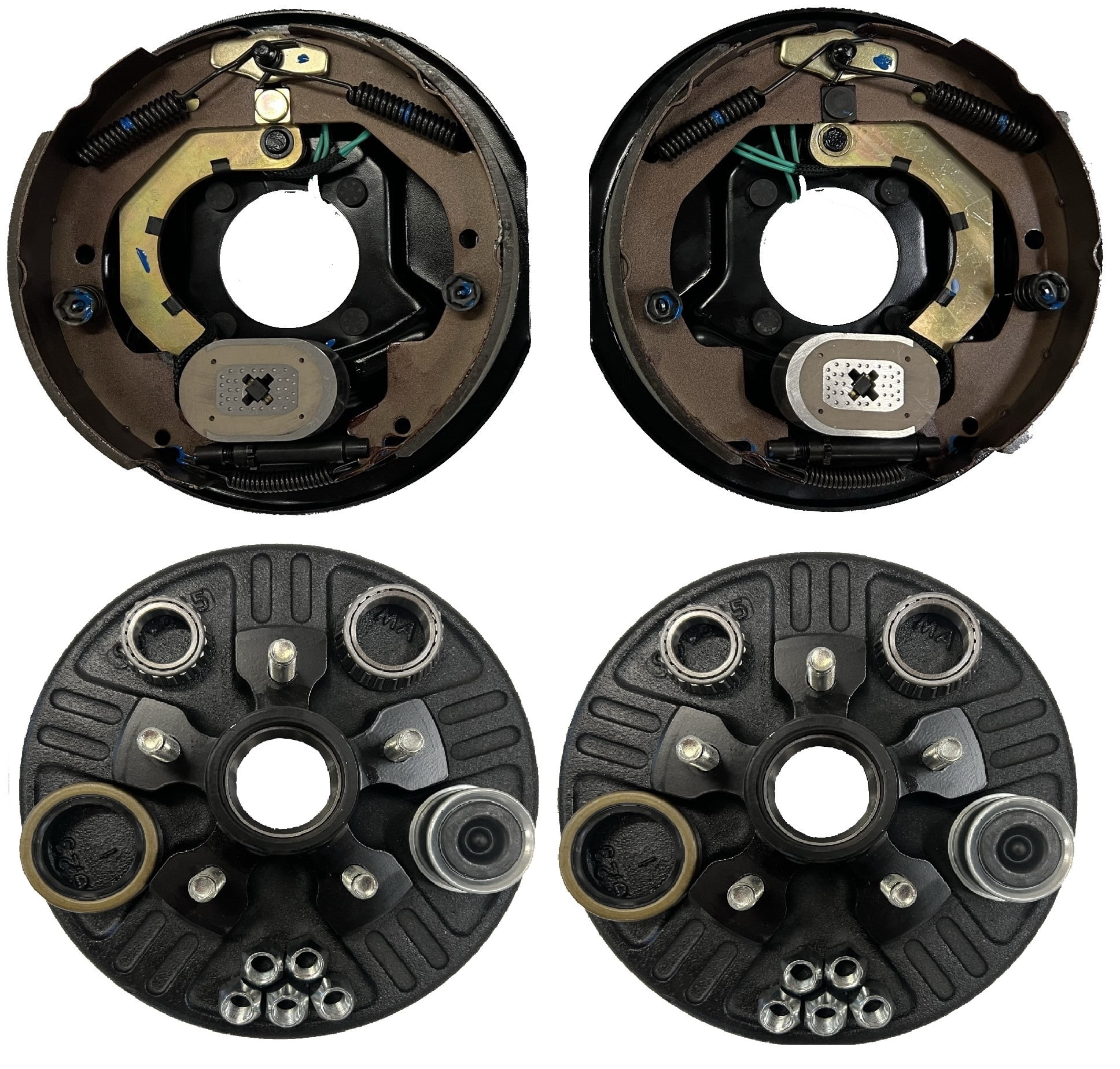 w/4 Hub/Drum Kit 2LH 2RH 2-Pack Trailer Brake Backing Plates 12 in. 8 on 6.5 