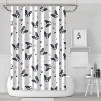 French Bulldog Shower Curtain 72"x72" ,Bathroom Decorative Shower Curtains Set with 12 Hooks,Modern Waterproof Washable Shower Curtain
