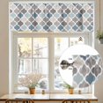 thumbnail image 7 of Blue Grey Valances for Windows, 42 x 12in, Morocco Trellis Textured Modern Art Rod Pocket Kitchen Valance Curtain Light Filtering Window Treatments for Living Room Bedroom, 1 Panel, 7 of 7