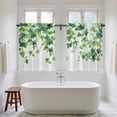 thumbnail image 4 of Country Leaves Kitchen Curtains 54 Inch Length, Watercolor Green Leaf Branches Vine Botanical Tiers Curtains for Bathroom Bedroom Cafe, Light Filtering Window Treatment Drapes 2 Panels 42"Wx54"L, 4 of 8
