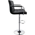 thumbnail image 5 of HOMEKOKO Adjustable Bar Stools with Armrest, Square Back Swivel Double Stitching with Back Bar Stool, Set of 2 (Black), 5 of 7