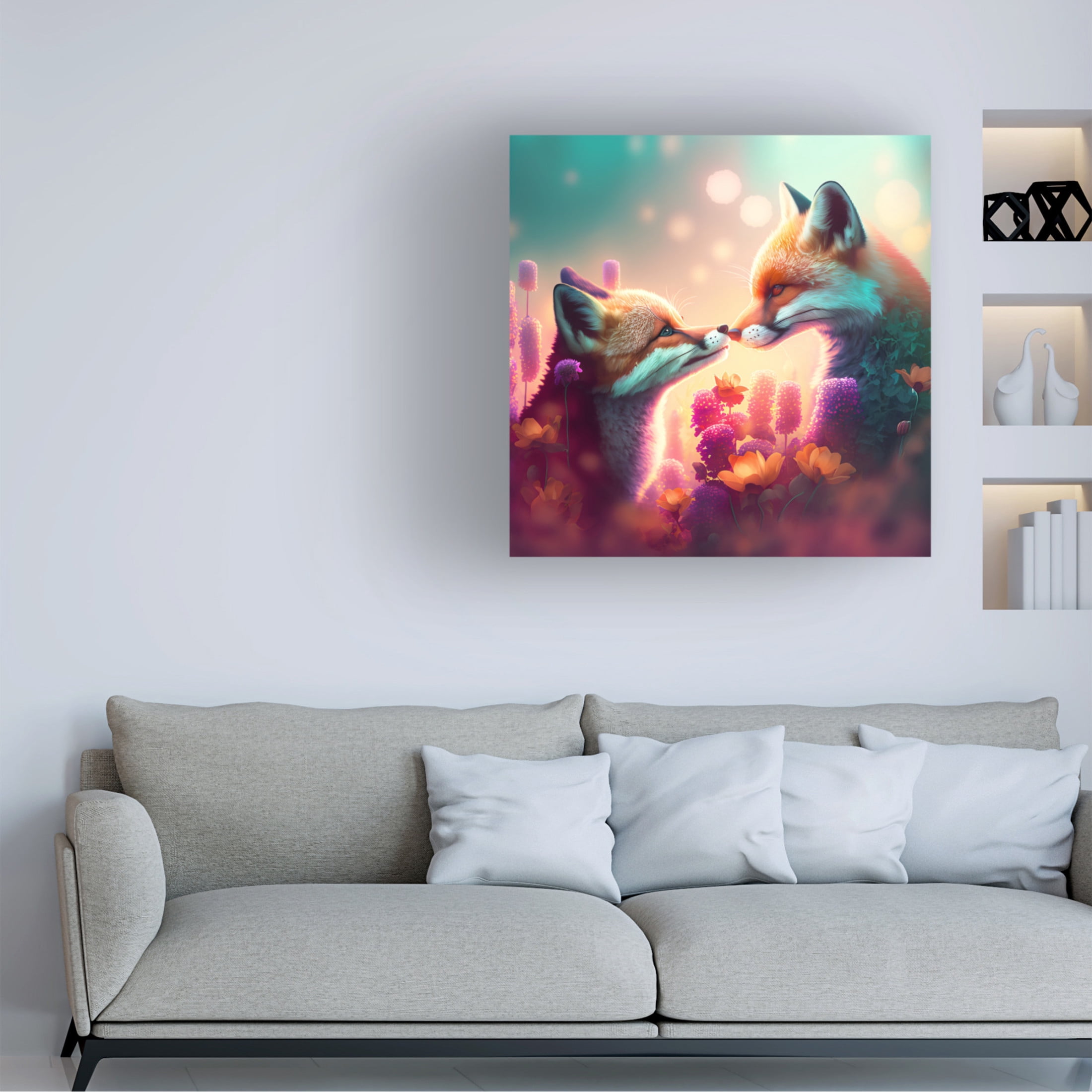 Canvas Wall Art - Ray Heere 'Woodland Animals 6' Wall Art for Living Room, Bedroom, or Office Décor by Trademark Fine Art - 35 x 35 Inches