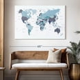 thumbnail image 3 of Elephant Stock World Map Blue Wall Art - Horizontal Canvas Wall Art - Living Room Wall Decor - Map Canvas - Blue And White Decor By Urban Epiphany - 51" x 34", 3 of 8