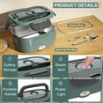 thumbnail image 2 of Monteka Electric Lunch Box Food Heater - Leakproof Portable Food Warmer heated lunch box for adults for Car/Home/Truck with 1.5L Removable Stainless Steel Container, 12V/24V/110V, Green, 2 of 7