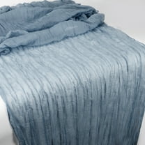 Unique Bargains Bohemia Rustic Cheese Cloth Table Runner for Wedding Easter Decoration 118.11" L  x 35.43" W Blue