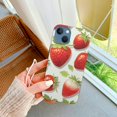 thumbnail image 3 of QZHH  for iPhone 15 Case, Women Girls Cute Strawberry Pattern Fun Fruits Design Transparent Soft  Protective Clear Case Compatible for iPhone 15 6.1 inch (Bright Strawberries), 3 of 4
