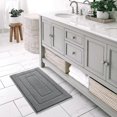 thumbnail image 2 of Alfombrilla de baño antideslizante de microfibra suave, absorbente de agua, lavable a máquina, extra gruesa, 50 x 80 cm, gris claro, 2 of 4