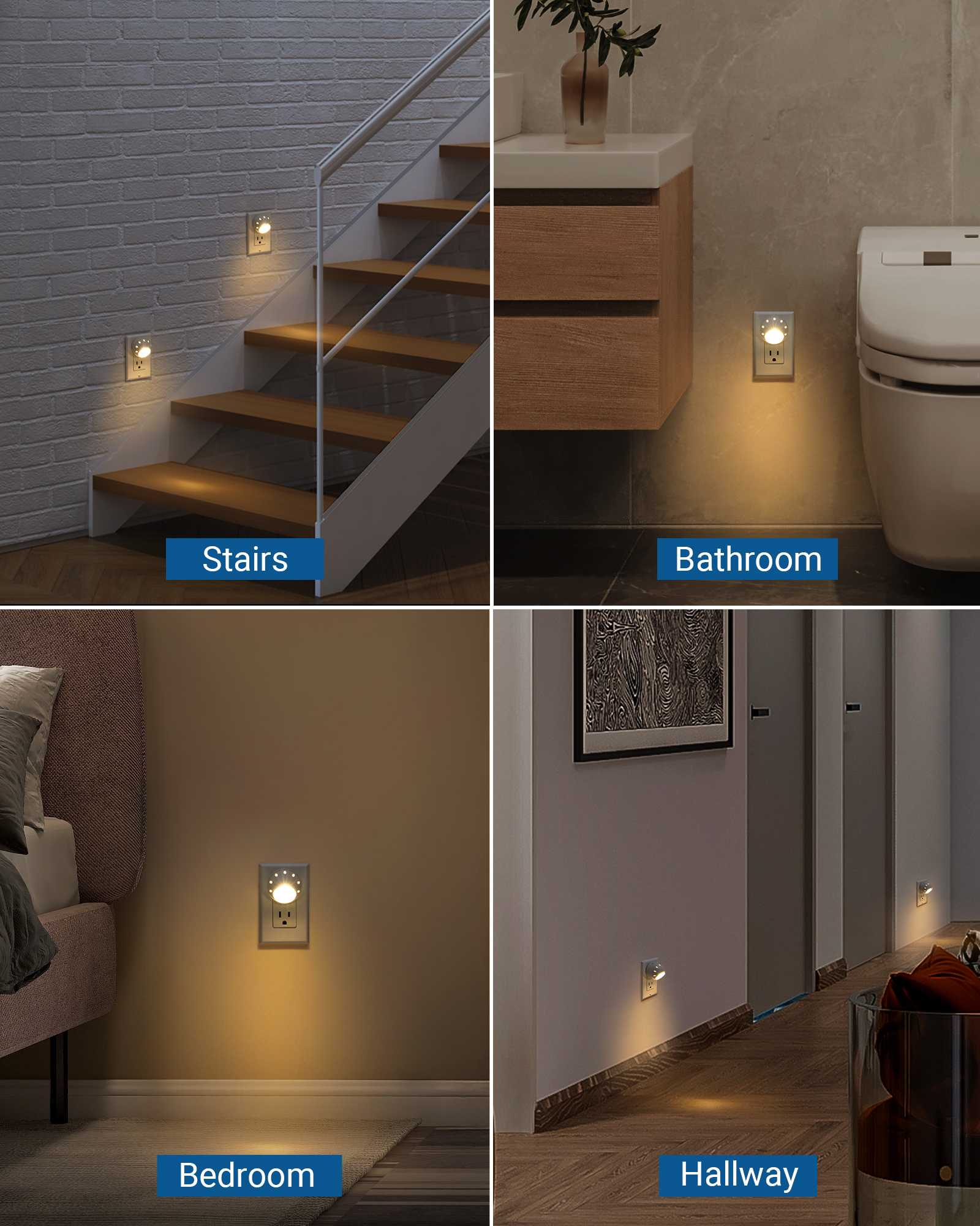 DEWENWILS 4-Pack LED Night Light Plug-In, Warm White photo 7