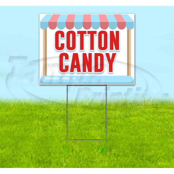 Cotton Candy (18" x 24") Yard Sign, Includes Metal Step Stake