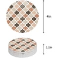 thumbnail image 1 of FMSHPON Geometric Vintage Moroccan Pattern Brown Set of 6 Round Coaster for Drinks, Absorbent Ceramic Stone Coasters Cup Mat with Cork Base for Home Kitchen Room Coffee Table Bar Decor, 1 of 6