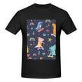 thumbnail image 4 of Bingfone Cartoon Dinosaur Scooter Sport Blue Men'S Loose Fit Short-Sleeve Pocket T-Shirt, 4 of 7