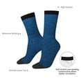 thumbnail image 4 of Logiee Deep Blue Glitter Print Adult Socks for Men & Women,Calf Socks, Ankle Socks,Boots Socks,Breathable Casual Sock,Unisex Crew Socks, 4 of 6
