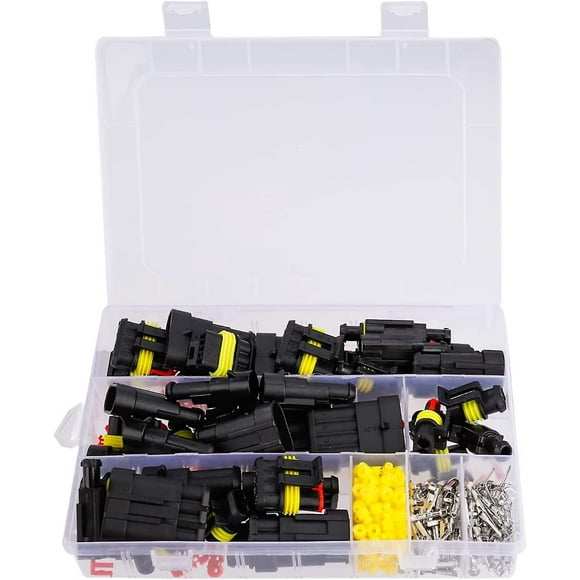 Waterproof Car Electrical Connector Waterproof Kits 1/2/3/4 Pin Connectors for Auto Motorcycle Marine 352 Pieces