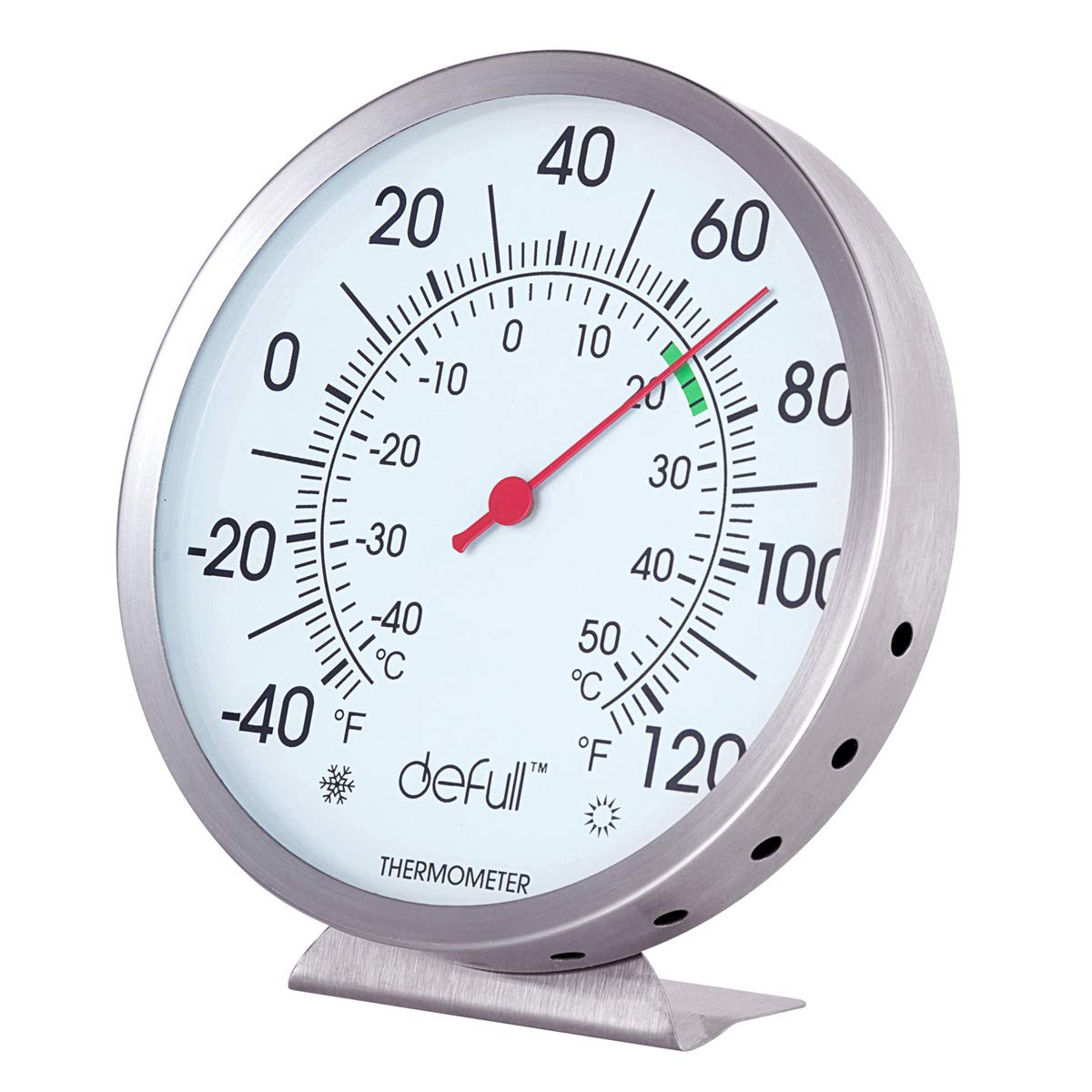 Indoor Outdoor Thermometer 5 inch Stainless Steel Wall Thermometer High