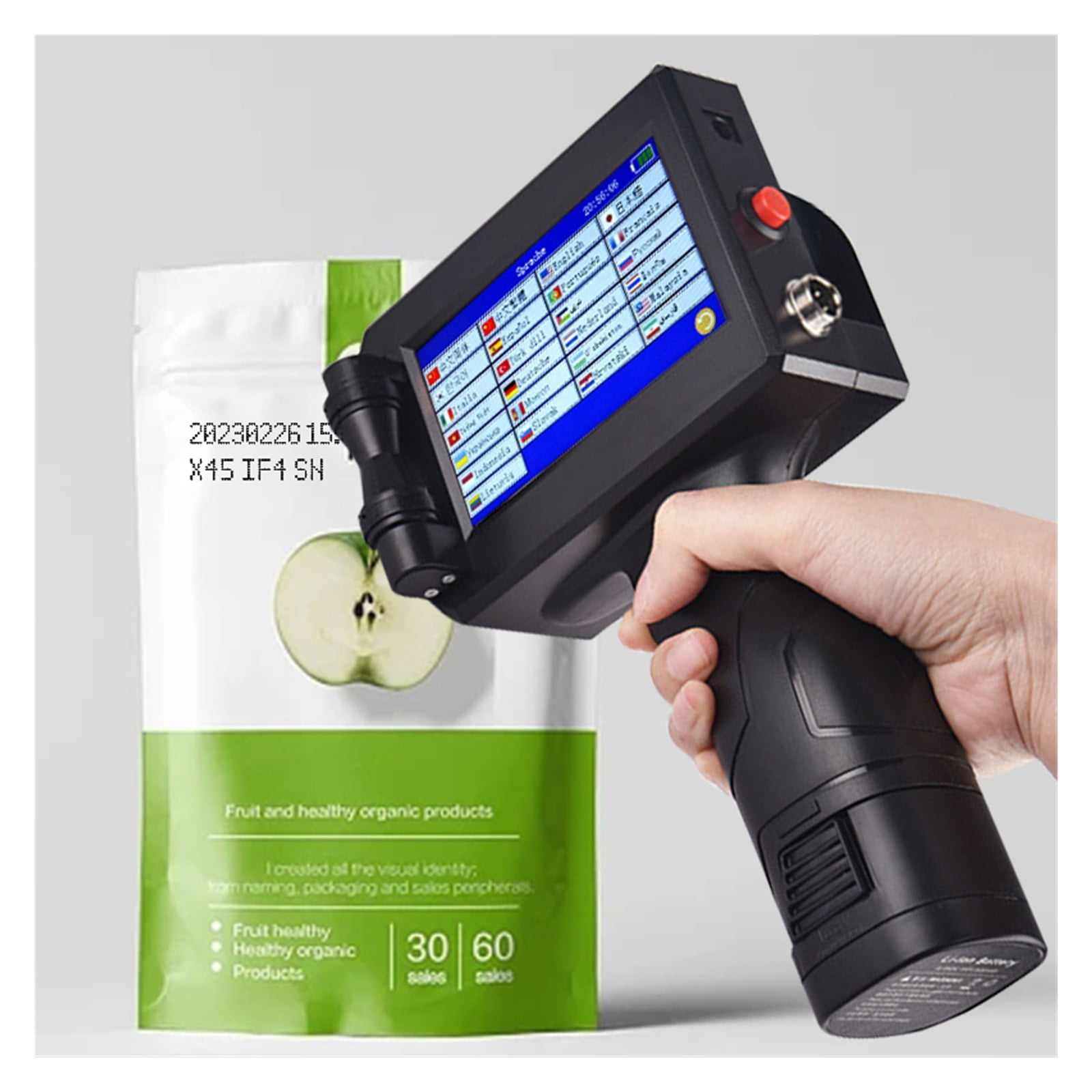 12.7mm Handheld Inkjet Printer, Portable Label Lot QR Code Packaging Bag Plastic Bottle Printer, Fast Drying Ink ,Multifunction Inkjet Printer