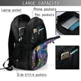 thumbnail image 4 of Balery Cosmic Purple Irises Mochila con carga USB para hombre y mujer - Mochila impermeable y antirrobo para laptop con puerto USB para viajes, trabajo, 4 of 7