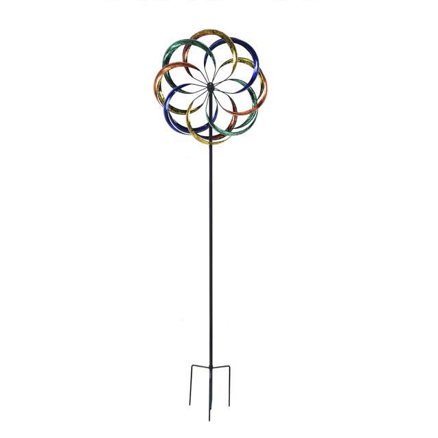 Hourpark Outdoor Garden Lawn Decor 8 Circle Wind Spinner, Multicolor