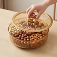 thumbnail image 6 of Nishiyuenyi Divided Serving Tray 360 degree Rotatable Appetizer Platter for Nuts Cookies Snack Gold, 6 of 9