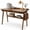 Walnut, variant on iooHug Mid Century Modern Solid Wood Writing Desk, Home Office Desk with 2 Drawers, Storage Shelf and Side Hooks for Bedroom & Small Space