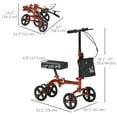 thumbnail image 3 of HOMCOM Trottinette Ajustable, Marchette Pliante avec Double Frein, Rouge, 3 of 10