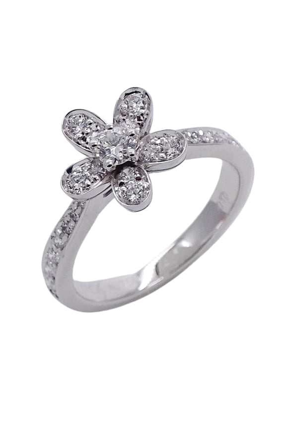 Pre-Owned Van Cleef & Arpels Women's Socrates 1 Flower Ring in 750WG White Gold with... (Good)