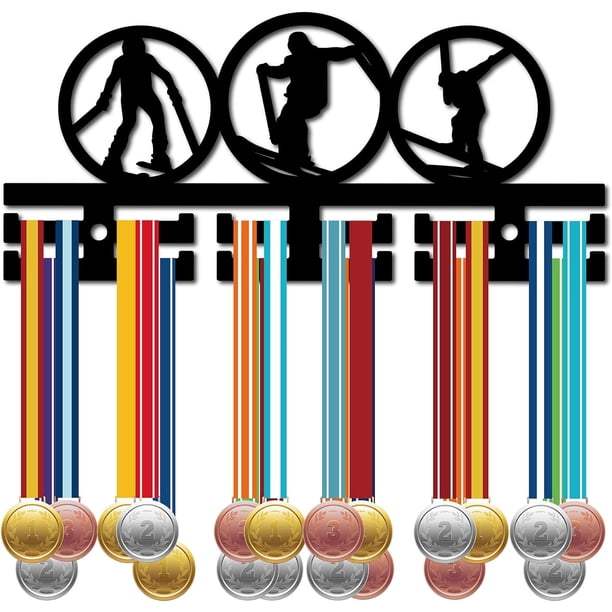 Perchero de acrílico para medallas de esquí, soporte para medallas, para colgar en la pared, para premios deportivos, más de 40 medallas