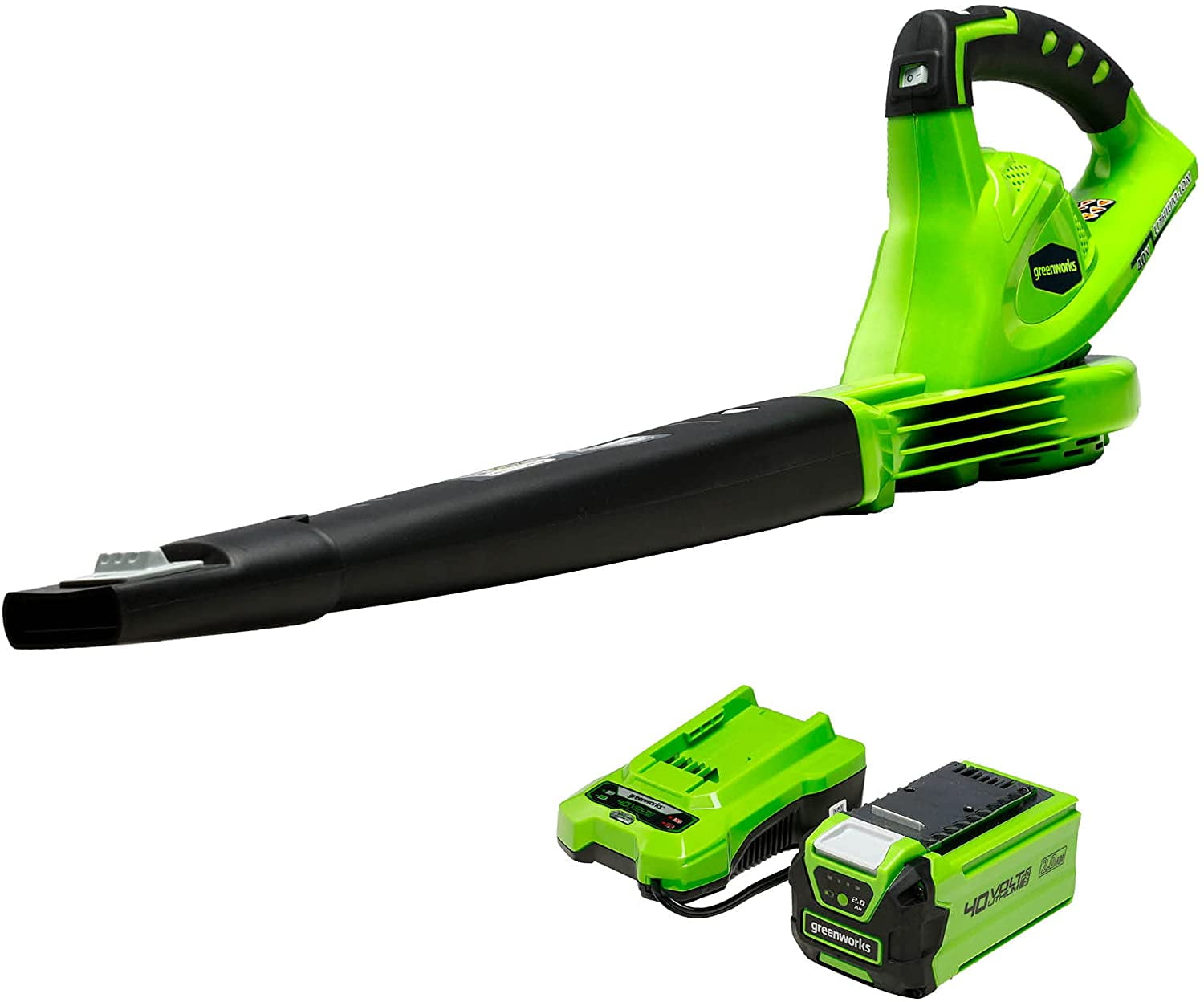 Greenworks 40V 340 CFM Cordless Brushless Leaf Blower/ Vacuum, Battery Not  Included, 24312