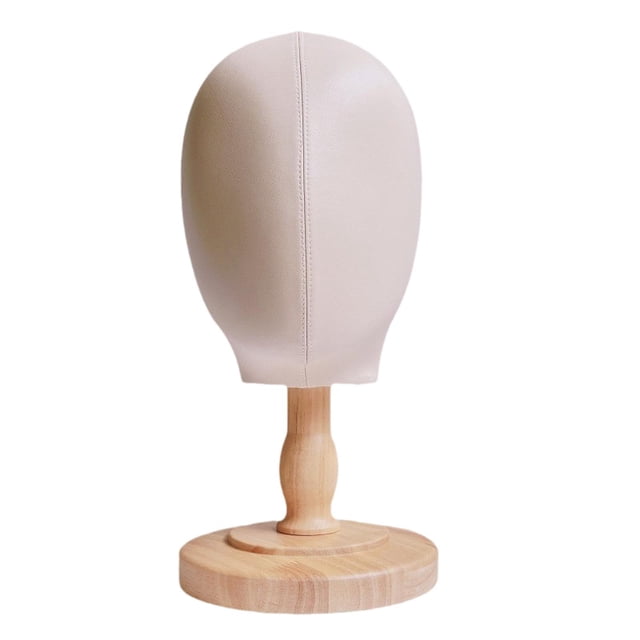 Cabeza de maniquí profesional para exhibición de sombreros, bufandas y gafas. base amarilla