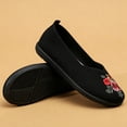 thumbnail image 2 of CIENVNSTG Flat Shoes For Women Floral Embroidered Knitted Flat Shoes Casual Breathable Round Toe Ballet Flats Shoes Soft Bottom Walking Shoe Black 36, 2 of 6