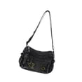 thumbnail image 4 of Bolso bandolera de mezclilla para mujer, bolso de hombro multifuncional y moderno para uso diario. Negro, 4 of 9